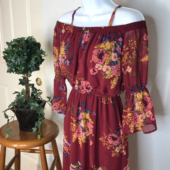 🍹As U Wish Long Dress | Burgundy | X-Small - Picture 4 of 15